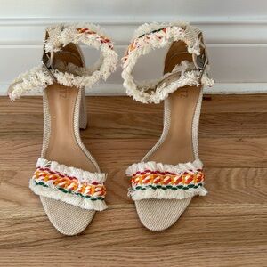 Schutz fringe block heel sandal